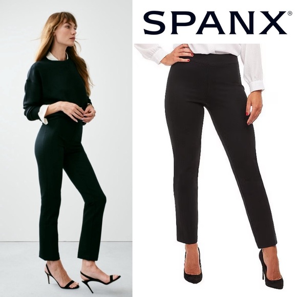 Spanx High Waist Straight Leg Ponte Pants Black Size XS Petite 20254Q Classic - Picture 1 of 16